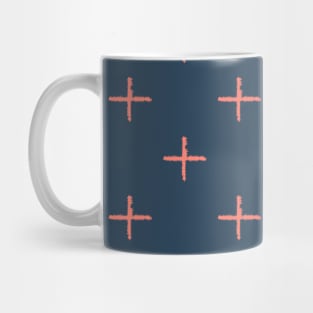 Tie dye plus sign pattern on navy background Mug